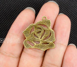 40pcs Antique Bronze Rose Charm Pendant, Flower Charms 27x26mm