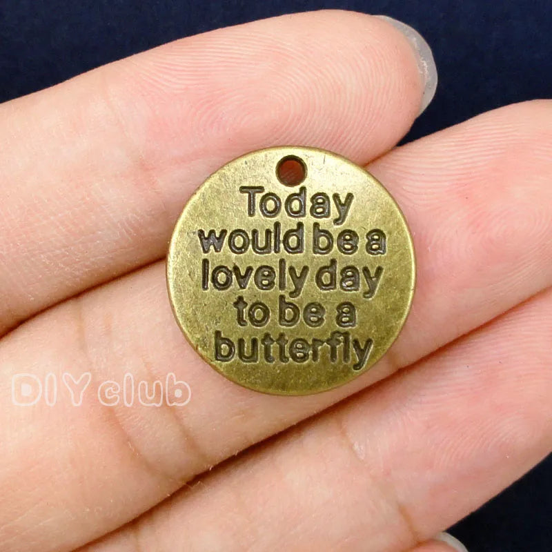 40pcs Antique Bronze Butterfly Charms Pendant 20mm