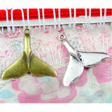 40pcs Antique Silver Fish Fishtail Charm Bracelet Pendants DIY Jewelry