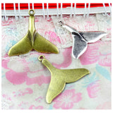 40pcs Antique Silver Fish Fishtail Charm Bracelet Pendants DIY Jewelry