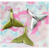 40pcs Antique Silver Fish Fishtail Charm Bracelet Pendants DIY Jewelry