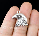 40pcs Antique Tibetan Silver Eagle Head Charms Pendant 22x19mm