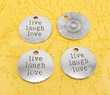 40pcs Tibetan Silver Live Laugh Love Charms Pendant 20mm