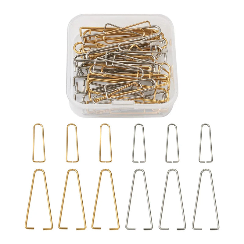 40pcs 304 Stainless Steel Ice Pick Pinch Bails Clips 1~1.2mm for Jewelry Making