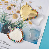 40pcs Heart Pendant Base Setting Glass Cabochons DIY Jewelry Making Blank Tray