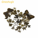 40pcs Butterfly Charm Pendant Antique Bronze Mixed Style Jewelry Craft Accessory