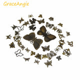 40pcs Butterfly Charm Pendant Antique Bronze Mixed Style Jewelry Craft Accessory