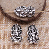 40pcs Indian God Of Wealth Ganesha Charms 14x22mm Antique Silver Elephant Beads
