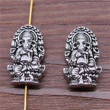 40pcs Indian God Of Wealth Ganesha Charms 14x22mm Antique Silver Elephant Beads