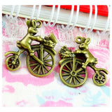 40pcs Rabbit on Bike Charms 23.7*21MM Antique Bronze Plated Pendants DIY Jewelry