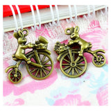 40pcs Rabbit on Bike Charms 23.7*21MM Antique Bronze Plated Pendants DIY Jewelry