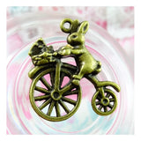 40pcs Rabbit on Bike Charms 23.7*21MM Antique Bronze Plated Pendants DIY Jewelry