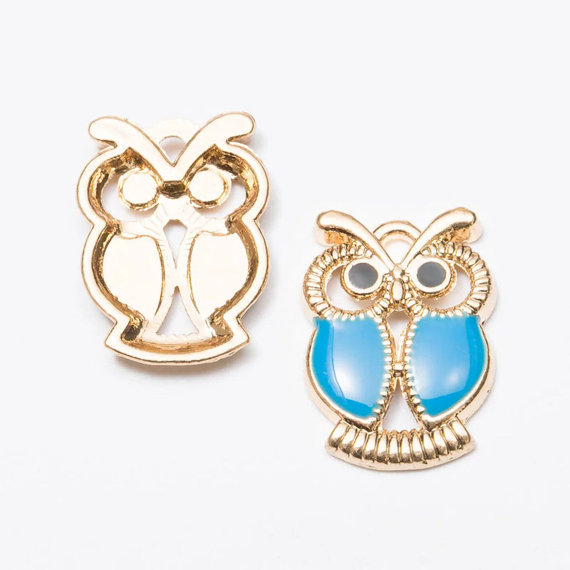 40pcs Colorful Enamel Owl Pendant Earring Bracelet Necklace Pendants