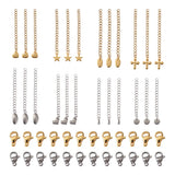 40pcs Stainless Steel Jewelry Finding Kits with Extenders and Clasps