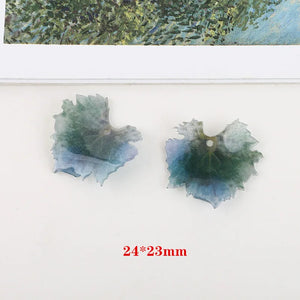 40pcs Resin Leaf Maple Charms Earring Necklace Pendant Accessory