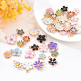40pcs Daisy Flowers Metal Drop Oil Charms Enamel Pendant DIY Accessories