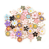 40pcs Daisy Flowers Metal Drop Oil Charms Enamel Pendant DIY Accessories