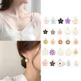 40pcs Daisy Flowers Metal Drop Oil Charms Enamel Pendant DIY Accessories