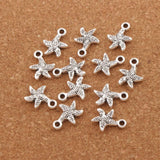 40pcs Dot Soft Sea Star Charm Beads 12.7x16.2mm Tibetan Silver Pendants DIY