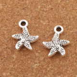 40pcs Dot Soft Sea Star Charm Beads 12.7x16.2mm Tibetan Silver Pendants DIY