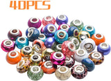 40pcs European Style Spacer Beads Resin Charm Beads Mixed Colors