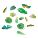40pcs Ginkgo Leaf Green Acrylic Charms for DIY Jewelry Making
