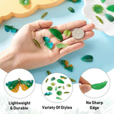 40pcs Ginkgo Leaf Green Acrylic Charms for DIY Jewelry Making