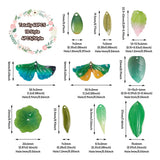 40pcs Ginkgo Leaf Green Acrylic Charms for DIY Jewelry Making