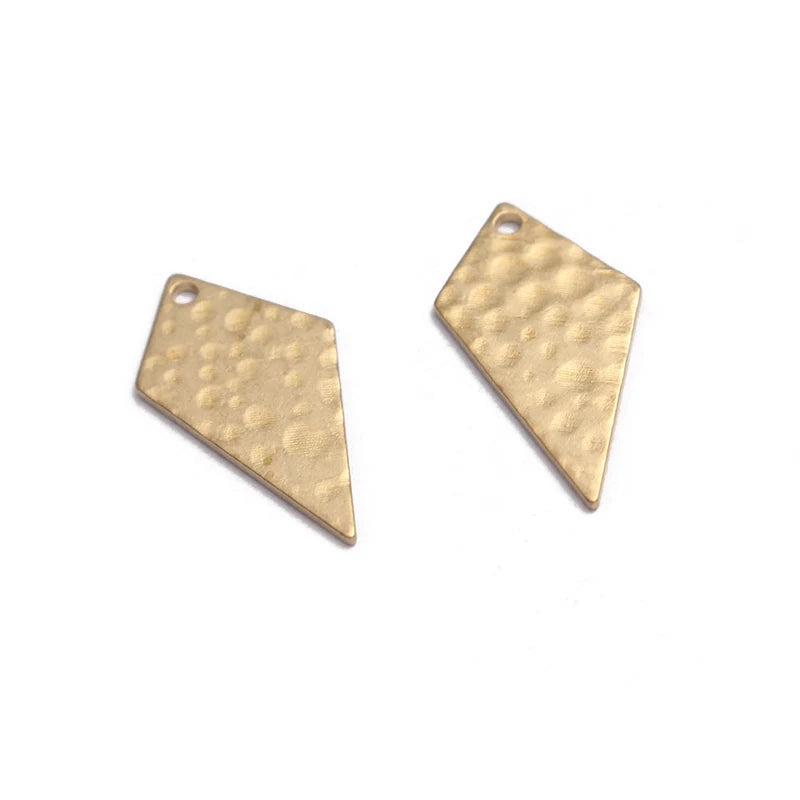 40pcs Hammered Brass Charms 11x20mm Geometry Pendant DIY Jewelry Findings