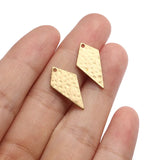40pcs Hammered Brass Charms 11x20mm Geometry Pendant DIY Jewelry Findings