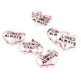 40pcs Heart Always Letters Floating Charms for Glass Memory Locket DIY Jewelry