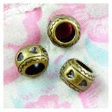 40pcs Hearts Beads 6.5mm big hole Charms Antique Bronze DIY Bracelet Making
