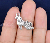 40pcs Antique Tibetan Silver High Heel Shoe Charms Pendant 20X19mm