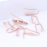 40Pcs Rose Gold Hypoallergenic Earring Hooks Stainless Steel Ear Wires DIY Jewel
