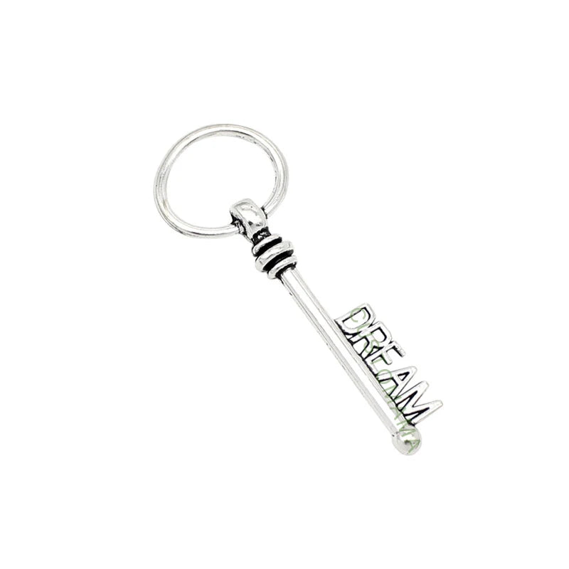 40pcs Antique Tibetan Silver Dream Key Charms Pendant 52x17mm