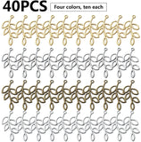 40pcs Leaf Pendant Charms Tibetan Alloy Tree Leaves Branch Bead Charms