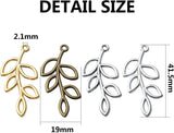 40pcs Leaf Pendant Charms Tibetan Alloy Tree Leaves Branch Bead Charms