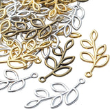 40pcs Leaf Pendant Charms Tibetan Alloy Tree Leaves Branch Bead Charms
