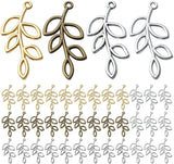 40pcs Leaf Pendant Charms Tibetan Alloy Tree Leaves Branch Bead Charms