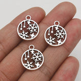 40pcs Snowflake Star Charms Christmas Pendant for DIY Jewelry Making