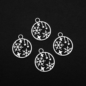 40pcs Snowflake Star Charms Christmas Pendant for DIY Jewelry Making