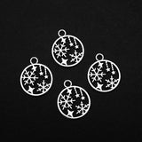 40pcs Snowflake Star Charms Christmas Pendant for DIY Jewelry Making