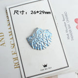 40pcs/Lot Glitter Enamel Alloy Sea Shell Charms Tone Plated Oil Drop DIY Jewelry