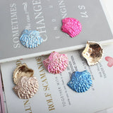 40pcs/Lot Glitter Enamel Alloy Sea Shell Charms Tone Plated Oil Drop DIY Jewelry