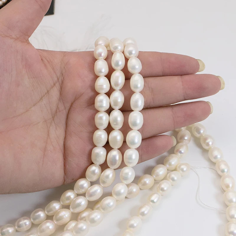 40pcs 8-9mm Natural Freshwater Pearl Beige DIY Jewelry Making JA0682