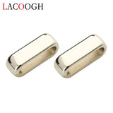40pcs Silver Metal Big Hole Square Beads for 10*2.5mm Flat Leather Cord DIY