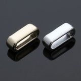 40pcs Silver Metal Big Hole Square Beads for 10*2.5mm Flat Leather Cord DIY