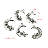 40pcs Metal Moon Star Pendant for DIY Bracelet Necklace Jewelry Making