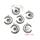 40pcs Metal Moon Star Pendant for DIY Bracelet Necklace Jewelry Making