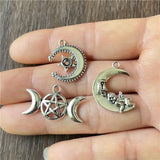 40pcs Metal Moon Star Pendant for DIY Bracelet Necklace Jewelry Making